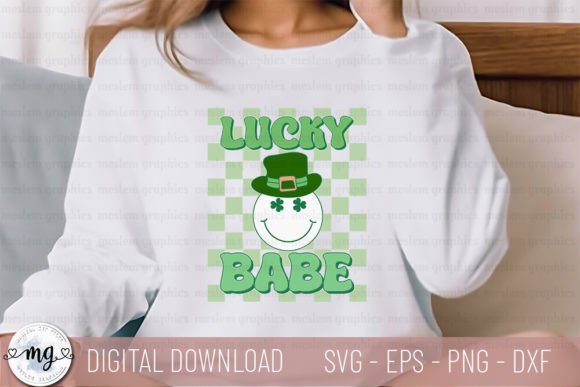 Lucky Babe - Retro St. Patrick's Day SVG