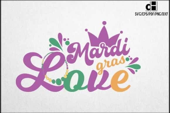 Mardi Gras Love SVG PNG