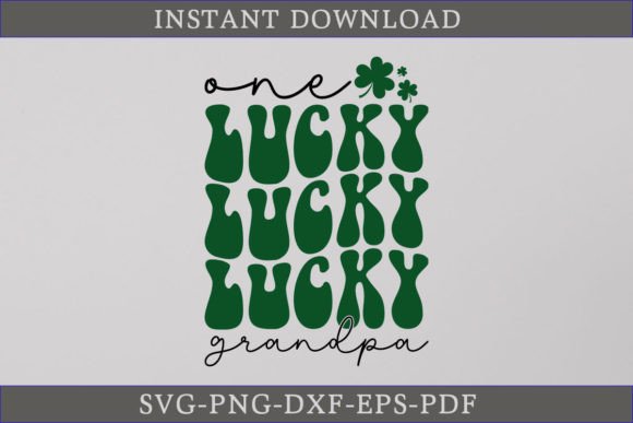 One Lucky Grandpa Retro Gift Shirt SVG
