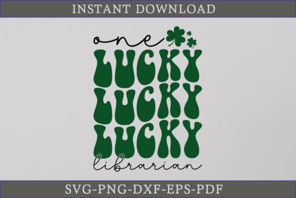 One Lucky Librarian Retro Gift Shirt SVG