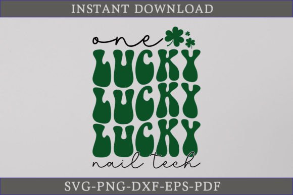 One Lucky Nail Tech Retro Gift Shirt SVG