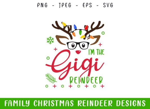 The Gigi Christmas Reindeer SVG Design