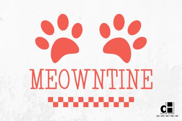 Valentine's Day Meowntine Cat SVG PNG