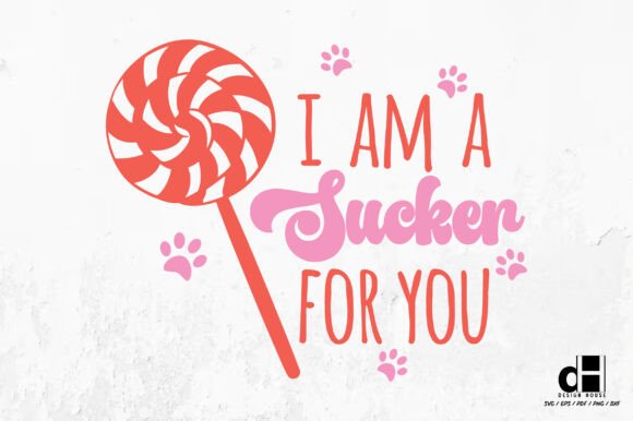 Valentine's Sucker for You Day Cat SVG