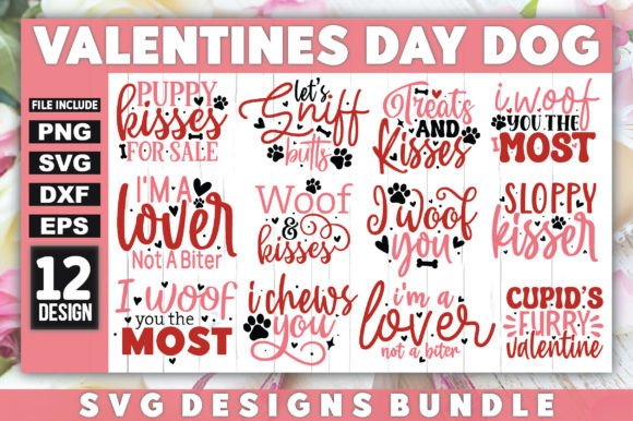 Valentines Day Dog SVG Bundle